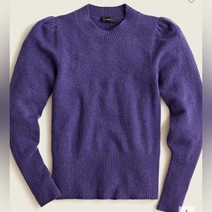 NWOT J Crew Puff-sleeve crewneck sweater in Supersoft yarn size M